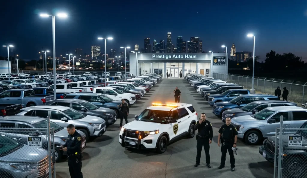 SPADE Security Guards on Duty in a Auto Dealers