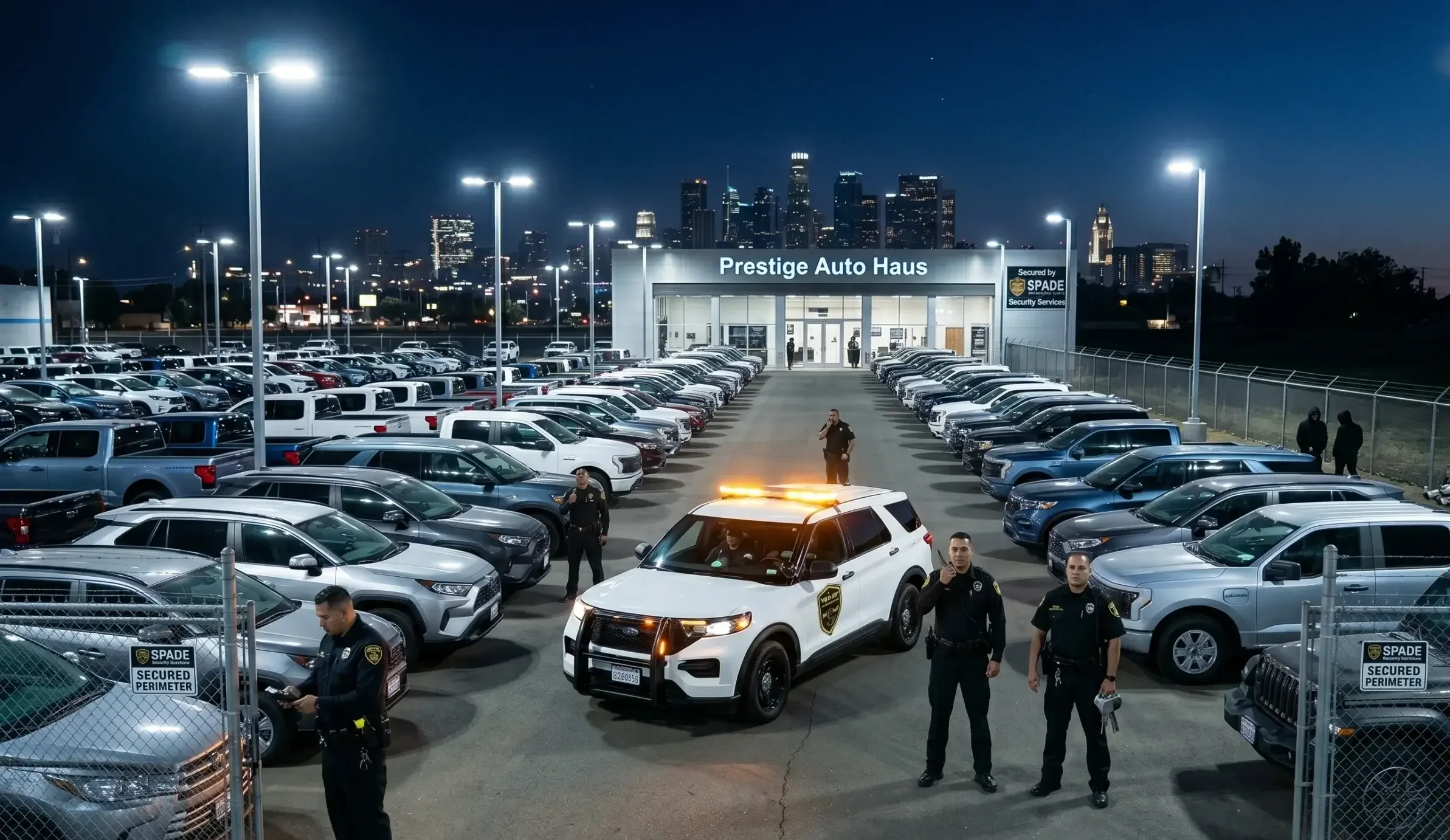 SPADE Security Guards on Duty in a Auto Dealers